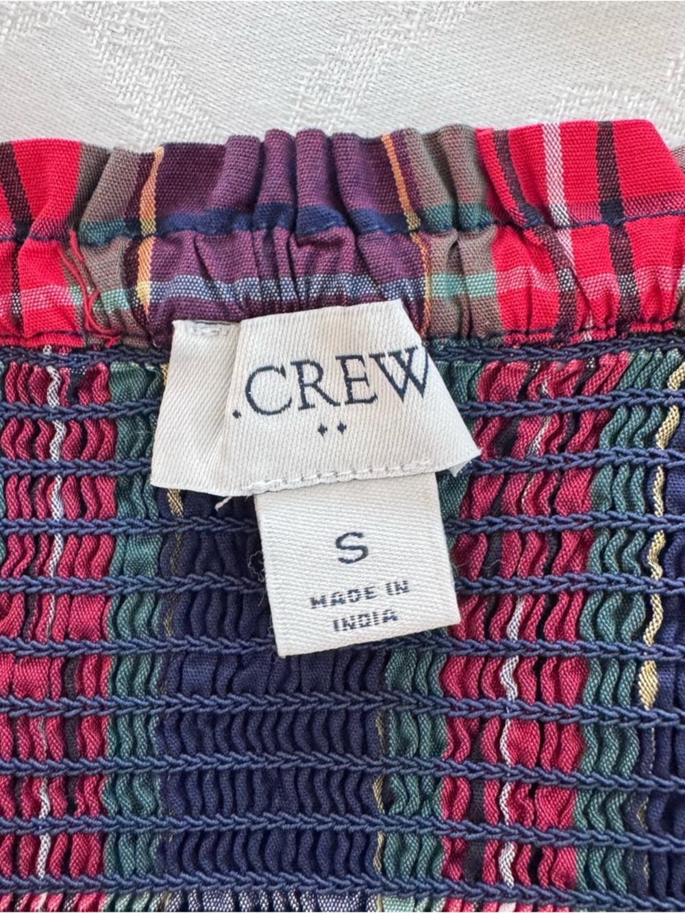 J.Crew Re-Imagined Plaid Smocked Midi Dress Small Cottagecore Pockets - Picture 11 of 13